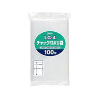 ジャパックス チャック付ポリ袋 透明 厚み0.04mm 100枚 FCG630V-LG-4