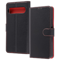 レイ・アウト Xperia 10 VII用耐衝撃 マグネットベルト シンプル 手帳型レザーケース ブラックレッド RT-RXP10M7ELC1/BR