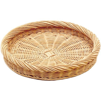 萬洋 籐製 丸カゴ 16-733C 直径330 FC982LN-5360400
