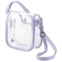 エレコム instax mini 12用(チェキ) カメラケース クリア/パープル IC-CCM12PU