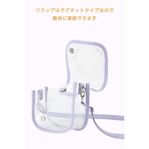 エレコム instax mini 12用(チェキ) カメラケース クリア/パープル IC-CCM12PU-イメージ6