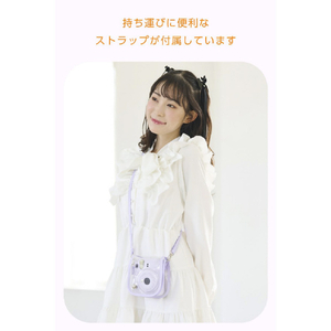 エレコム instax mini 12用(チェキ) カメラケース クリア/パープル IC-CCM12PU-イメージ7