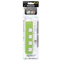 パナソニック スイッチ付タップ(4個口/2m) ザ・タップZ グリーン WHS2524GP