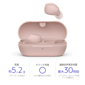 SONY ワイヤレスノイズキャンセリングステレオヘッドセット ピンク WFC710NP-イメージ2