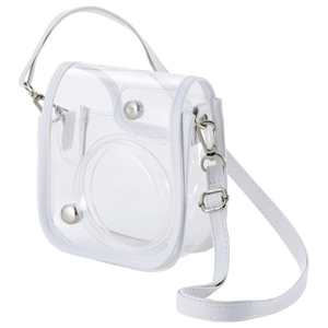 エレコム instax mini 12用(チェキ) カメラケース/クリア/ホワイト クリア/ホワイト IC-CCM12WH-イメージ1