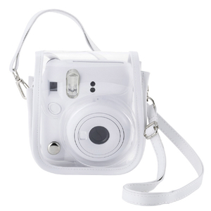 エレコム instax mini 12用(チェキ) カメラケース/クリア/ホワイト クリア/ホワイト IC-CCM12WH-イメージ2
