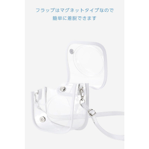 エレコム instax mini 12用(チェキ) カメラケース/クリア/ホワイト クリア/ホワイト IC-CCM12WH-イメージ6