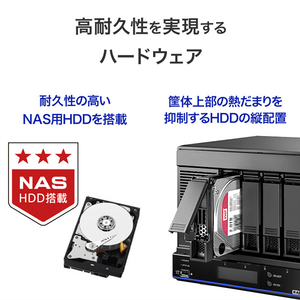 I・Oデータ Linux OS搭載 4ドライブ ネットワークHDD(8TB) HDL4-HB08EX-イメージ7