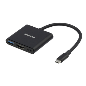グリーンハウス USB Type-Cドッキングステーション ブラック GH-MHC3A-BK-イメージ1