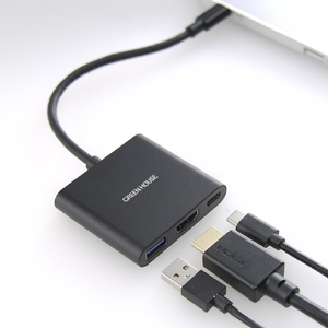 グリーンハウス USB Type-Cドッキングステーション ブラック GH-MHC3A-BK-イメージ2