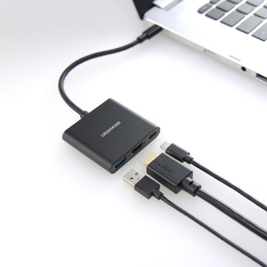 グリーンハウス USB Type-Cドッキングステーション ブラック GH-MHC3A-BK-イメージ2