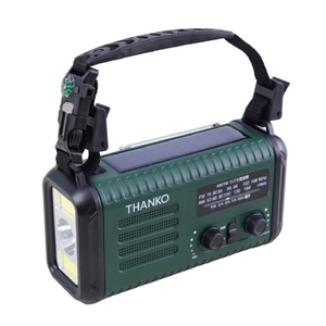 サンコー 20000mAh、手回し充電対応AM/ワイドFMラジオ グリーン KSTM25HGR-イメージ1