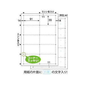 ヒサゴ 抗菌紙名刺 10面 標準サイズ 10シート FCC6099-BXK01S-イメージ2