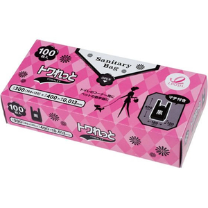 ジャパックス エチケットポリ袋 BOX 手付きタイプ 黒 100枚 FCE921R-SN05-イメージ1