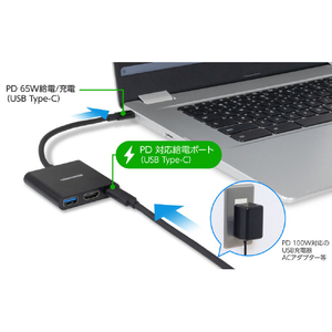 グリーンハウス USB Type-Cドッキングステーション シルバー GH-MHC3A-SV-イメージ5