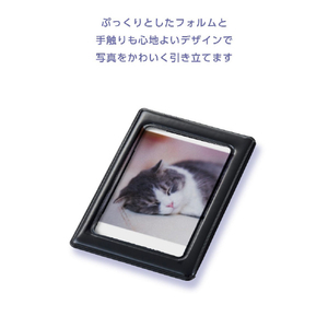 エレコム instax(チェキ)mini film用 マグネットフォトフレーム ブラック IC-PCMGBK-イメージ6