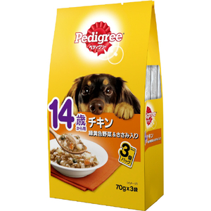 マースジャパンリミテッド ペディグリー 14歳から用 チキン 緑黄色野菜&ささみ入り(70g×3袋) PD14ｻｲﾁｷﾝﾔｻｲｻｻﾐ70GX3-イメージ1
