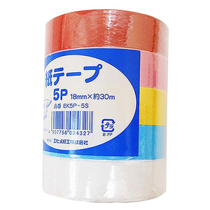 エヒメ紙工 カミテープ 5色セット ｶﾐﾃ-ﾌﾟ5PEK5P-5S-イメージ1