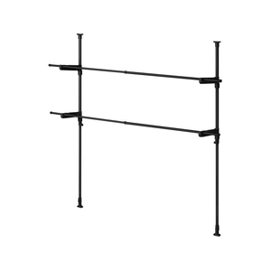 アイリスオーヤマ 窓枠物干し 2段 高さ110～190cm ブラック FCJ775V-MW-190NR-イメージ1