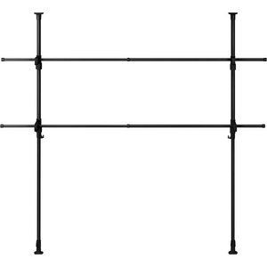 アイリスオーヤマ 窓枠物干し 2段 高さ110～190cm ブラック FCJ775V-MW-190NR-イメージ2