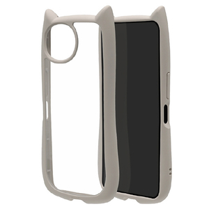 ラスタバナナ AQUOS wish6用 猫耳ケース TPU×PC グレー 9545AW6HPGRY-イメージ1