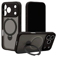 ラスタバナナ iPhone17 Pro用ZEROSAFE 極 回転スタンド 磁力充電対応 フロストブラック 9009IP5BZSFBK