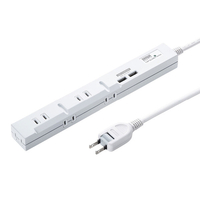 サンワサプライ スリムタップUSB充電機能付き(5個口・2m) TAP-SLIM5U-2