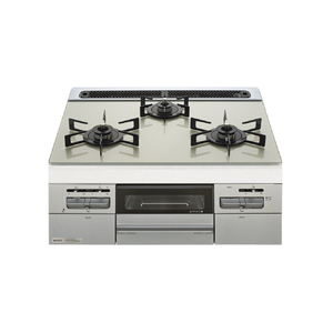 ノーリツ 【都市ガス用】ビルトインガスコンロ(幅60cm) ミッケ ガラストップ/ムーンシルバー、フェイス/メタリックシルバー､ゴトク/ブラック NWV6AP2VC 12A13A-イメージ1