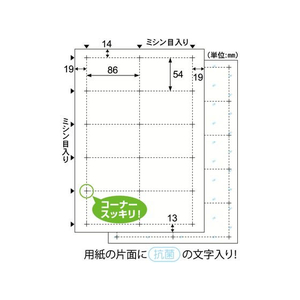 ヒサゴ 抗菌紙名刺 10面 IDカードサイズ 10シート FCC6100-BXK02S-イメージ2