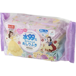 レック RAあかちゃんのおしりふき ディズニープリンセス 80枚×3個 FCF562V-イメージ1