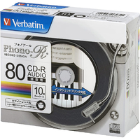 Verbatim 音楽用CD-R インクジェットプリンター対応 10枚入り MUR80PHW10V1