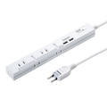 サンワサプライ スリムタップUSB充電機能付き(5個口・3m) TAP-SLIM5U-3