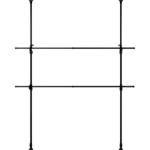 アイリスオーヤマ 窓枠物干し 2段 高さ190～260cm ブラック FCJ776V-MW-260NR-イメージ2