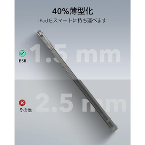 ESR iPad Pro 13インチ M4(2024)用ケース Classic Hybrid Clear Black ESR518-イメージ4