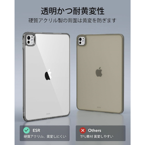 ESR iPad Pro 13インチ M4(2024)用ケース Classic Hybrid Clear Black ESR518-イメージ6