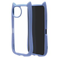 ラスタバナナ AQUOS wish6用 猫耳ケース TPU×PC ブルー 9547AW6HPBL