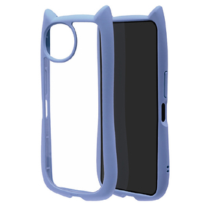 ラスタバナナ AQUOS wish6用 猫耳ケース TPU×PC ブルー 9547AW6HPBL-イメージ1