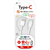 エアージェイ 保護キャップ付き TYPE-A TO C ふわふわケーブル 2M ホワイト UCJ-SCS2M-イメージ1