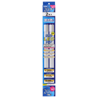 Livtec 20形(11W) 直管形LEDランプ 昼光色 2本入り ホワイト LZ2LT20V