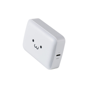 エレコム 残量表示機能付きコンパクトモバイルバッテリー(10,000mAh/30W) しろちゃん(ホワイト×ブラック) DE-C91L-10000WF-イメージ1