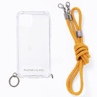 PHONECKLACE iPhone 12/12 Pro用ロープショルダーストラップ付きクリアケース マスタード PC20436I12P