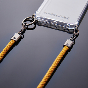 PHONECKLACE iPhone 12/12 Pro用ロープショルダーストラップ付きクリアケース マスタード PC20436I12P-イメージ17
