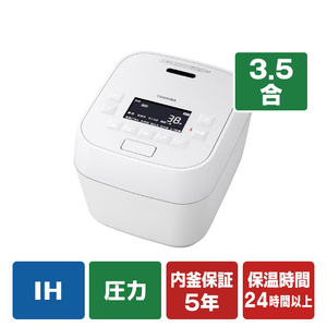 東芝 真空圧力IHジャー炊飯器(3．5合炊き) 炎匠炊き グランホワイト RC-6MGX(W)