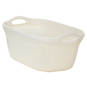 藤栄 バスケット 40L Knit ホワイト ﾆﾂﾄﾗﾝﾄﾞﾘ-ﾊﾞｽｹﾂﾄWH-イメージ1