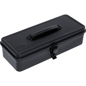 トラスコ トランク型工具箱　３３３Ｘ１３７Ｘ９６．６　つや消しブラック 25mmシリンダ錠取付可能(別売) T-320MBK-イメージ1