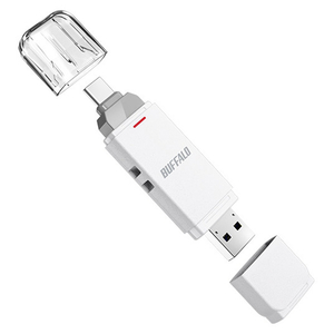 BUFFALO USB3．2(Gen2) Type-C/Aコネクター両対応 中低速帯 スティック(1TB) ホワイト SSD-SD1.0U3-WA-イメージ1