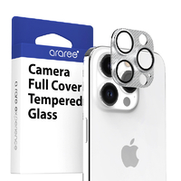 araree iPhone 15 Pro/15 Pro Max用カメラ専用強化ガラスフィルム core CM メタルシルバー AR25436I15PR