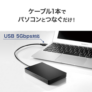 I・Oデータ USB 5Gbps(USB 3．2 Gen1)対応 ポータブルハードディスク 2TB ブラック HDPH-UTV2K-イメージ6