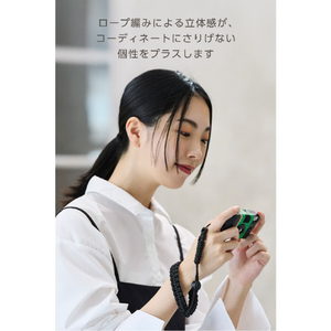 エレコム instax(チェキ)miniシリーズ用 ハンドストラップ/ロープ編み ブラック IC-STHKNBK-イメージ6