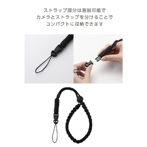 エレコム instax(チェキ)miniシリーズ用 ハンドストラップ/ロープ編み ブラック IC-STHKNBK-イメージ8